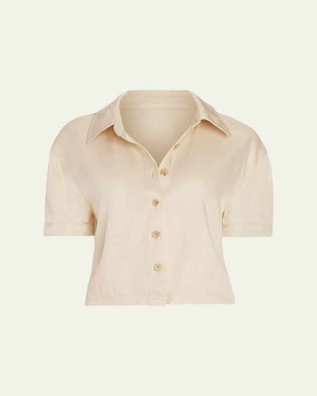 Ophelia Cropped Button-Front Shirt